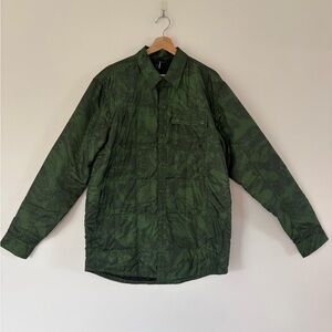 Armada Bryce Insulated Button-Up Quilted Shacket In Forest Green Marble Size XL